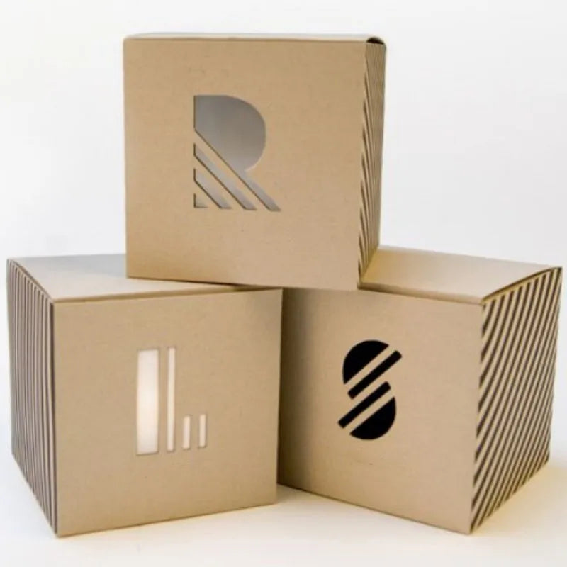 Custom Kraft Paper Corrugated Coffee Cup Box with Window Matt Lamination and Embossing for Gift Mailer Shipping Packaging
