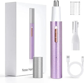 2 in 1 Nose and Ear Hair Trimmer with LED Display for Women Men Eyebrow Hair Trimmer Portable Waterproof Facial Hair Removal