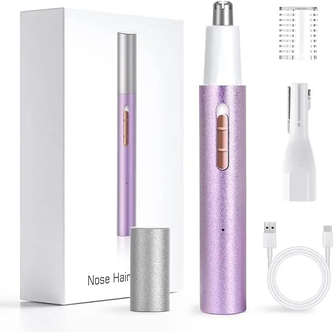 2 in 1 Nose and Ear Hair Trimmer with LED Display for Women Men Eyebrow Hair Trimmer Portable Waterproof Facial Hair Removal MegaBDM