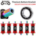 MUQZI Titanium Bicycle Bottom Bracket Square Taper 103/107/110/113/119/122mm Ceramic Bearing Bottom Bracket
