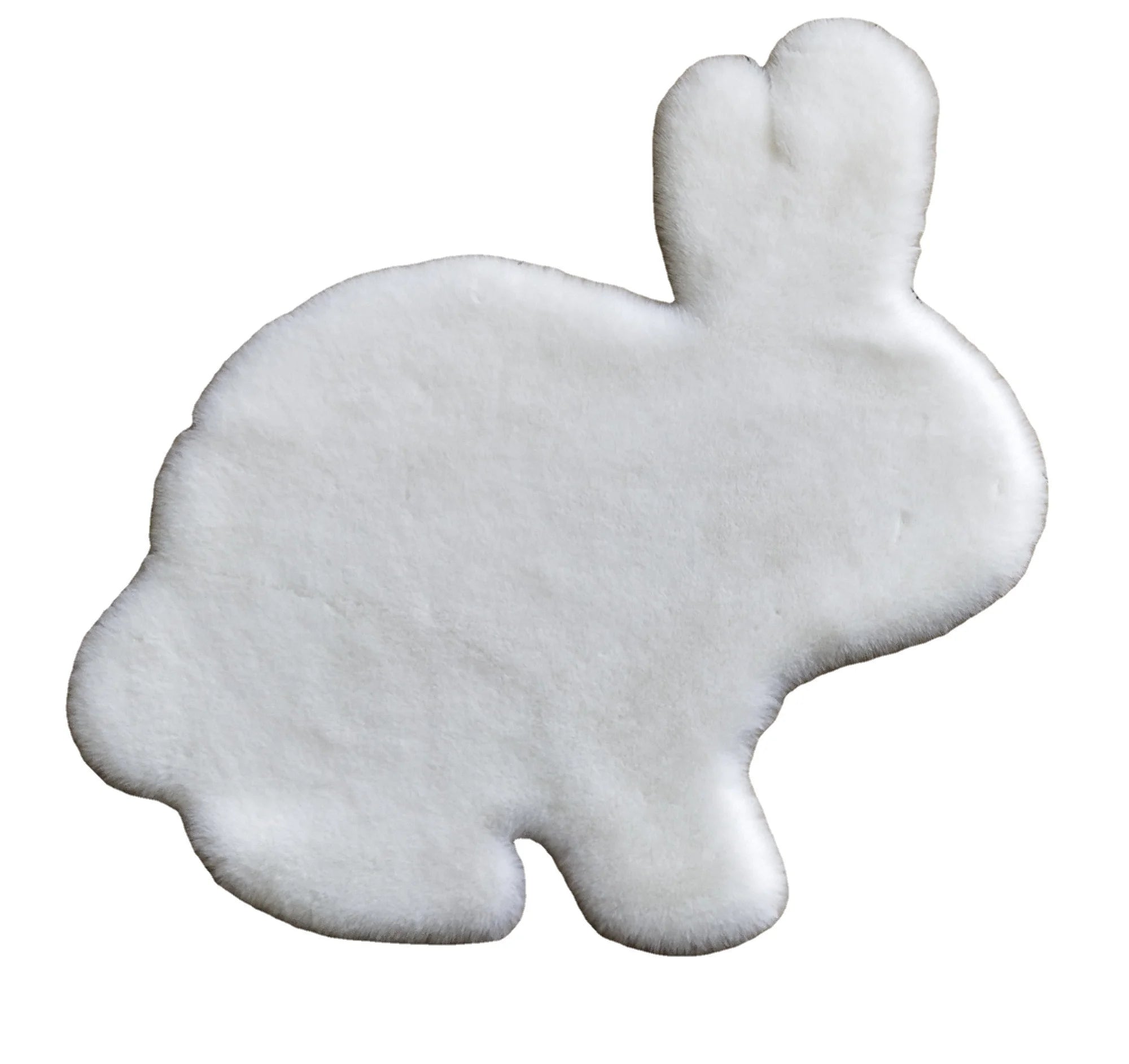 Hot Selling White Faux Fur Rabbit Rug Cut Pile Faux Animal Fur Throw Rugs Anti Slip Polyester Furry Fur Area Rug