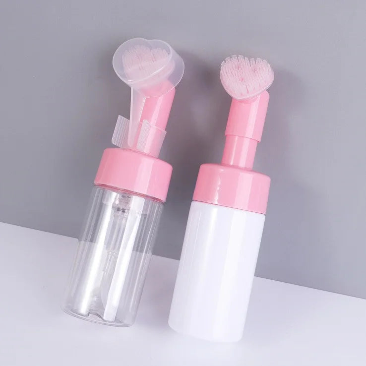 Wholesale Plastic Blue White pink Heart Shape Foam Pump Bottle 100ml 120ml 150ml Foaming Soap Dispenser Bottle