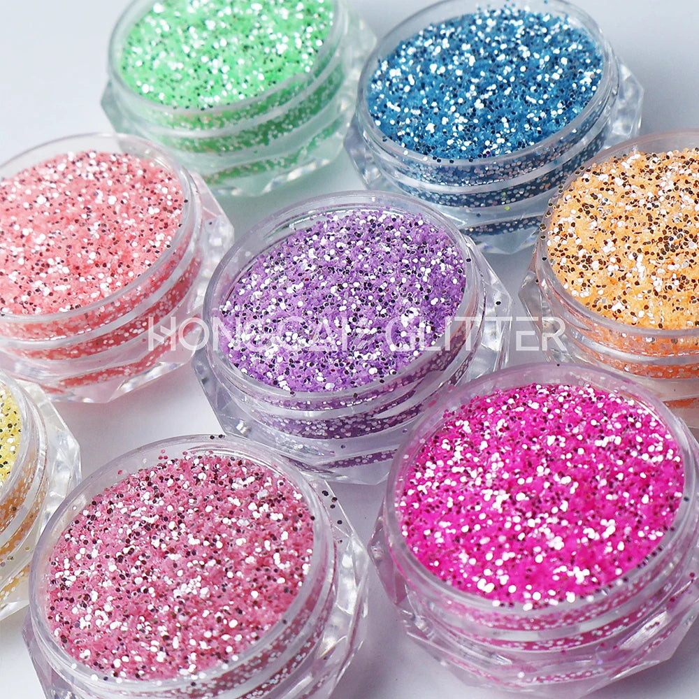 Sparkle Fluorescence Fine Glitter Bulk Polyester Glitter Wholesale for Resin Crafts Nail Arts Christmas Decorations