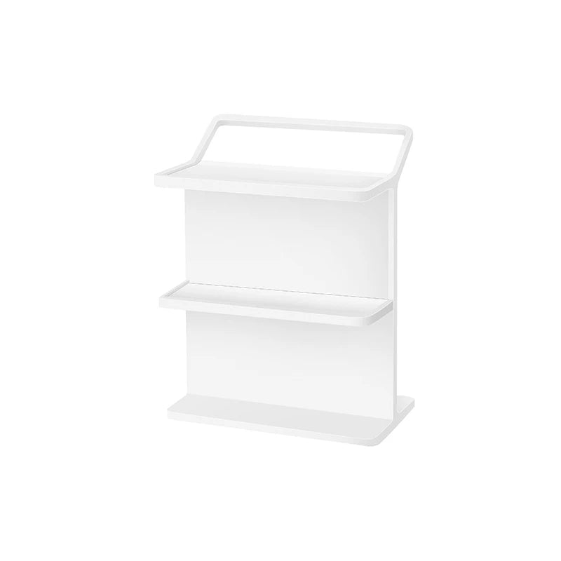 Modern Acrylic Solid Surface Bathroom Shelf Resin Stone Toilet Storage Rack with Aluminum Finish Shower Caddy Holder