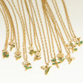 Stainless Steel 18K Gold Chinese 12 Animal Birth Flower Pendent Necklace