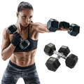 Factory Custom logo and Weight Hex Dumbbells With Solid Cast Iron Core Gym Weightlifting Equipment