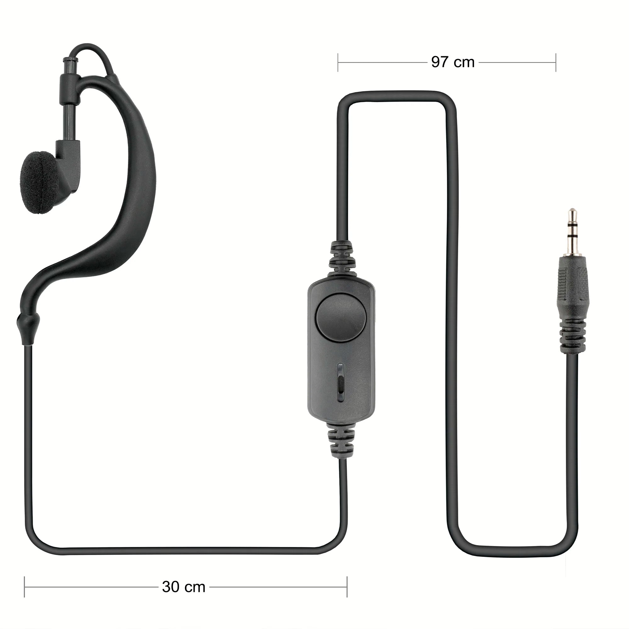 TechSide Factory Price Headset Microphone 1-Pin 2.5mm for Two-Way Radios Compatible with TS-T3 Model TSAUD Made in China