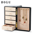 DIGU Jewelry Packaging Box Custom Piano Paint+velvet Ring Necklace Organizer Gift Ring Luxury Jewelry Display Boxes