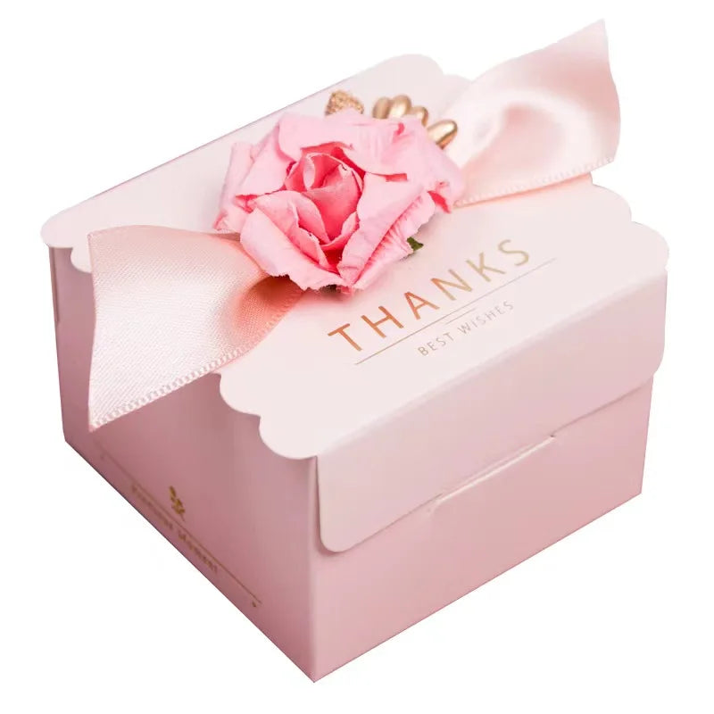 Wholesale Wedding Party Gift Box Birthday Candy Packaging Folders Kraft Paper Art Paper UV Coating Recyclable Customized Sugar