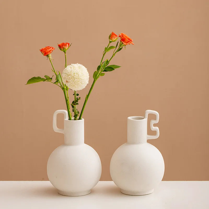 Modern Simple Ceramic Tabletop Vase Creative Dry Flower Arrangement Art for Living Room Ornaments Hotel DÃ©cor Made Clay Pottery
