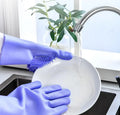 Ecofriendly Cleaning Gloves Silicone Dish Washing Gloves Heat Resistant Gloves for Kitchen with Wash Scrubber Silicon 100 Pairs