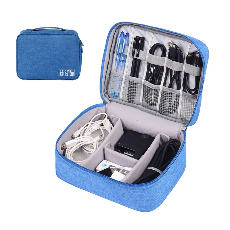 Portable Waterproof Oxford Cloth Eco-Friendly Foldable Home Living Room Electronic Small Travel Cable Organizer Bag