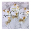 DIY Baking Dessert Table Cake Decoration Gold Oval Hot Stamping Cake Topper Birthday Wedding Party Decorations