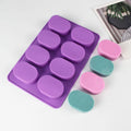 Early Riser 8 Cavity Oval Silicone Soap Mold DIY Cake Pan Mould for Family Bathroom & Kitchen Handmade Supplies