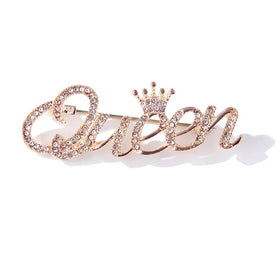 Women Garment Clothing Suit Accessories Diamond Rhinestone Brooches in Bulk Brooch Pin Letter Crown Queen Brooch