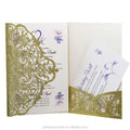 Glitter Laser Pocket Marriage Invitation Cards and Birthday Laser Invitations Custom Glitter Laser Cut Wedding Invitation Cards