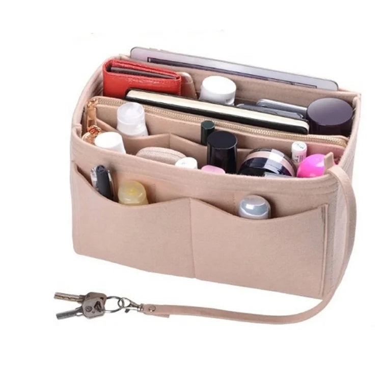 Fashionable Open Closure Insert Felt Travel Bag Organizer Purse Organizer with Bag Insert