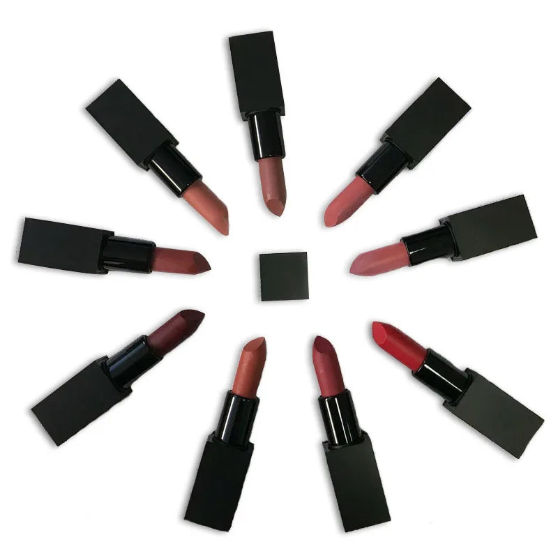 Professional Custom Logo Lips Makeup Long Lasting Hight Pigment Nude Pink Waterproof Luxury Makeup Cosmetic Cream Solid Lipstick