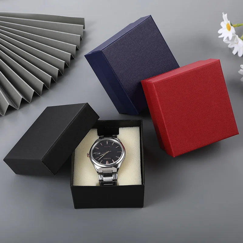 Jewelry Jewelry Box Leather Grain Paper Watch square Packaging Box Heaven and Earth Cover Ring Necklace Jewelry Storage