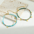 New Fashion Simple Design Natural Stone Crystal Beads Stainless Steel Tags Clasp Bracelet Men Women