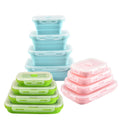 Multifunction Food-Grade Silicone Collapsible Lunch Box Set 4pcs/set Stackable Portable Accessories for Kids