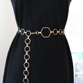 Metallic Hexagonal Belt Ladies Shirt Dress Decorative Waist Chain Fashion Go Go Suit Jacket Sweater Belt