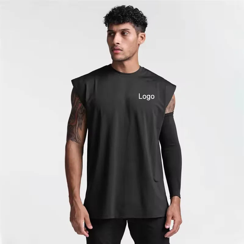 150 GSM Custom 2XL Gym Clothing Men Sleeveless Muscle Shirt Stringer Tank Top Fitness Basketball Running Singlet