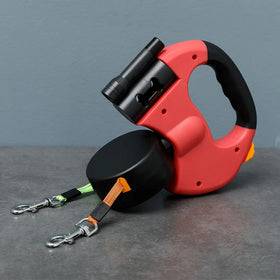 Wholesale Dual Dog Rope Leash with Light Retractable Double Pet Traction Rope Belt Rotation Dog Leash for 2 Dogs Walking