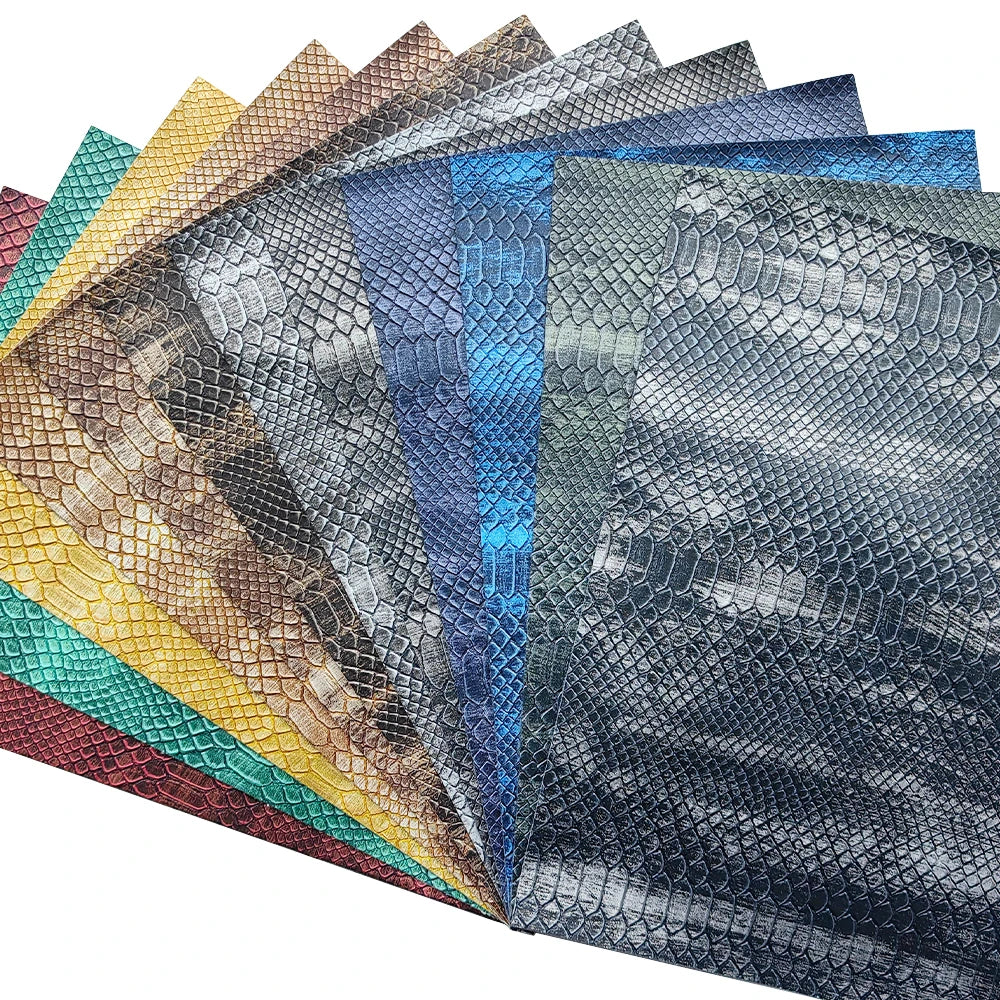 2024 New Products Manufacturers Make Pu Leather Snake Lizard Grain Artificial Leather for Shoe Bag Wallet