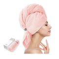 Women's Large Microfiber Hair Turban Anti-Frizz Fast Drying Towel Wrap with Elastic Strap Woven Technique for Wet Hair