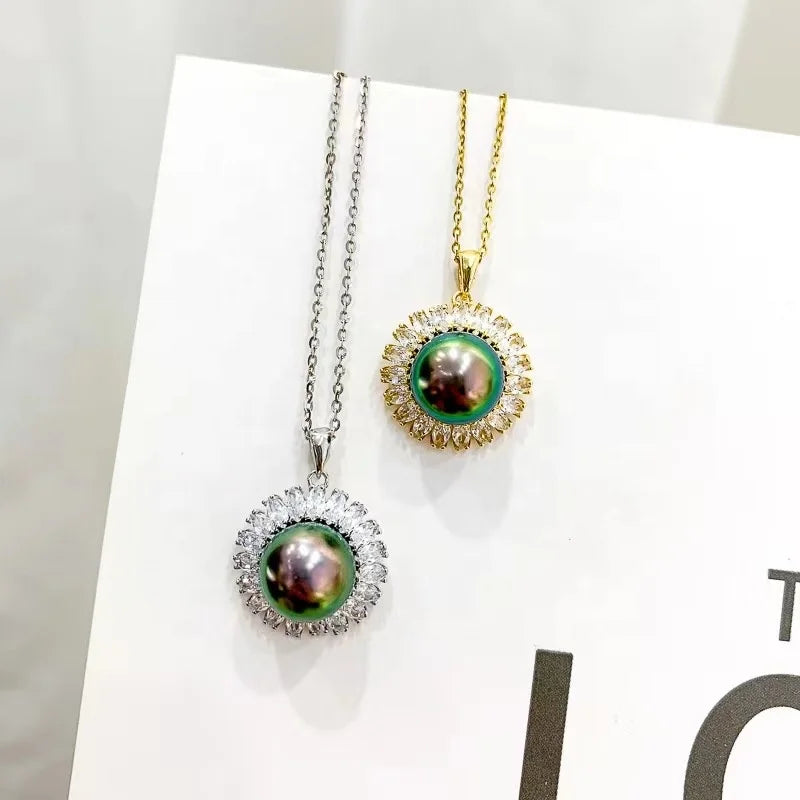 P1298 10-11mm DIY Natural  Freshwater Pearl Charm Pendant Necklace Accessory 925 Sterling Silver Jewelry for Women Without Chain
