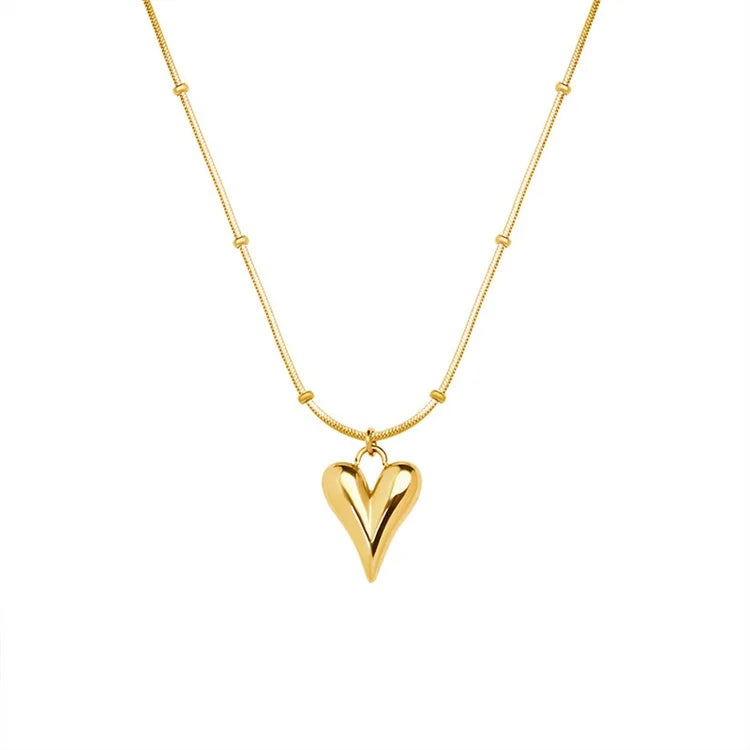 To Be Yourself Dainty Fashion Jewelry Gold Necklace Women Heart Pendant Necklace