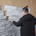 Modern Style Pastoral 3D Tiles Lightweight PU Cultural Bricks Big Slab Waterproof Flame-Retardant Interior and Exterior Wall