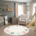 Rainbow Round Kids Play Rug Alphabet Nursery Area Rug Extra Large Soft Crawling Play Mat for Children