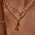 Lateefah Hot Sale DIY Vintage Gold Classic Style Copper 12 Months Birthstone Pendant Necklace