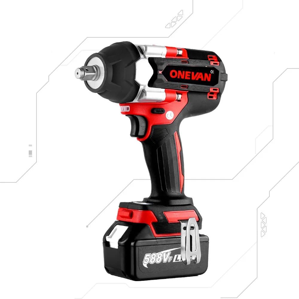 ONEVAN RTS 1/2 Inch High Torque Impact Wrench Cordless Rechargeable Wrench With Battery