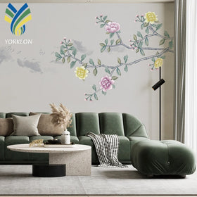 YKMF 049 Floral 3D Modern Home Decor Mural Wallpaper Digital Printing Heat-Insulating PVC for Living Room Waterproof Stylish