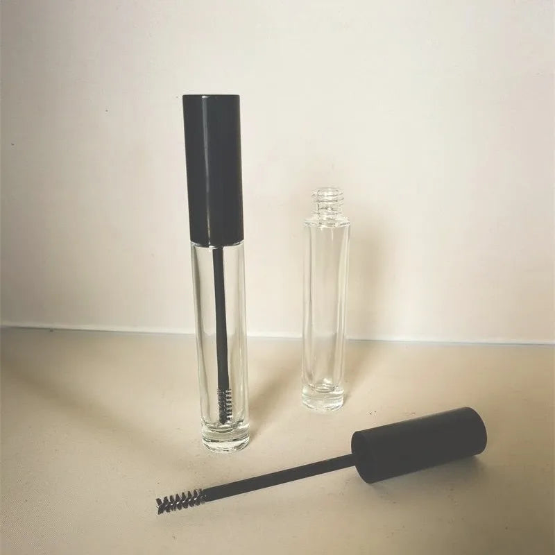 Cylinder 6ml Empty Glass Mascara Tube Eyebrows Eyeliner Brush Lip Gloss Makeup Lipstick Glass Mascara Bottle Led Facial