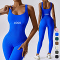 Autumn Seamless Ribbed Workout Jumpsuit for Women Fitness Bodysuit Gym Training Playsuit
