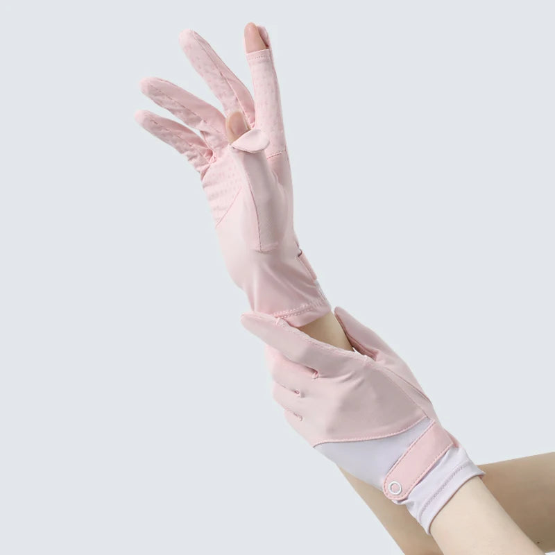 Custom Logo Summer Touch Screen Anti UV Sun Protection Driving Cycling Outdoor Gloves for Women Girls Summer Gloves