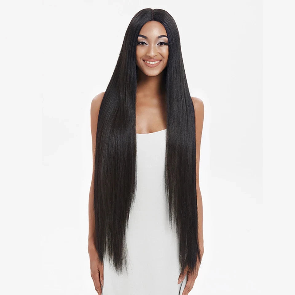 Super Long Straight Hair 38 Inch Ombre Blonde Wig Heat Resistant Fiber Wigs for Black Women HD 613 Synthetic Lace Front Wig