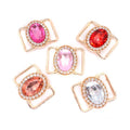 Rose Gold Metal Rhinestone Buckles Crystal Accent Center Rings for Bikini Swimwear Bags Garments Shoes Belts