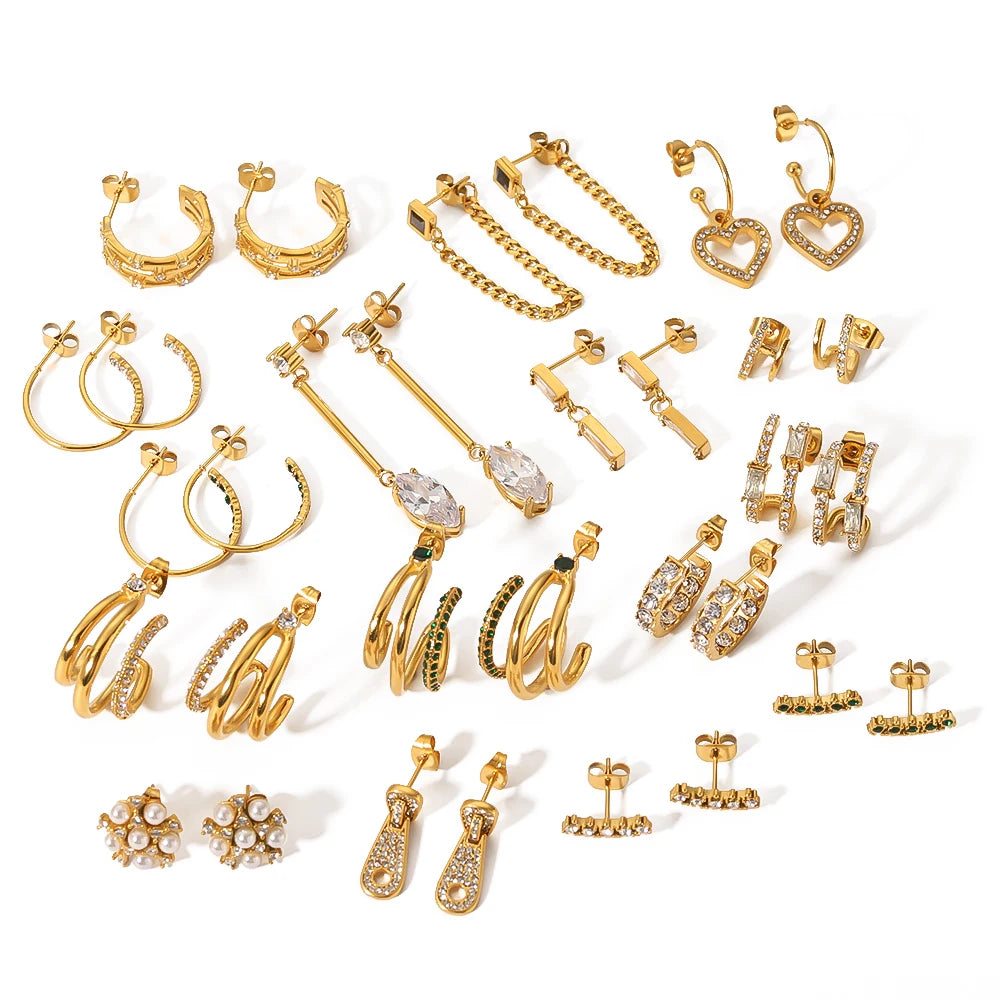 2023 High Quality New Arrivals Fashion Jewelry Luxury Zircon Hoop Earrings Gold Plated Women Stud Huggie Earrings for Ladies