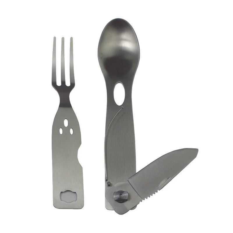 Wholesale Outdoor Camping 420 Stainless Steel Blade Knife and Fork Set with Spoon Industrial/DIY Grade OEM Customizable
