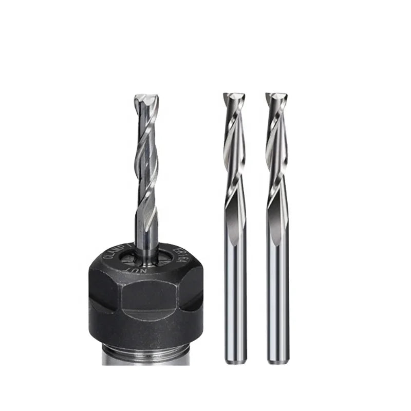 Industrial 2-Flute Flat Bottom Wood Router Bit - Carbide Tungsten CNC Woodworking Milling Tool RoHS