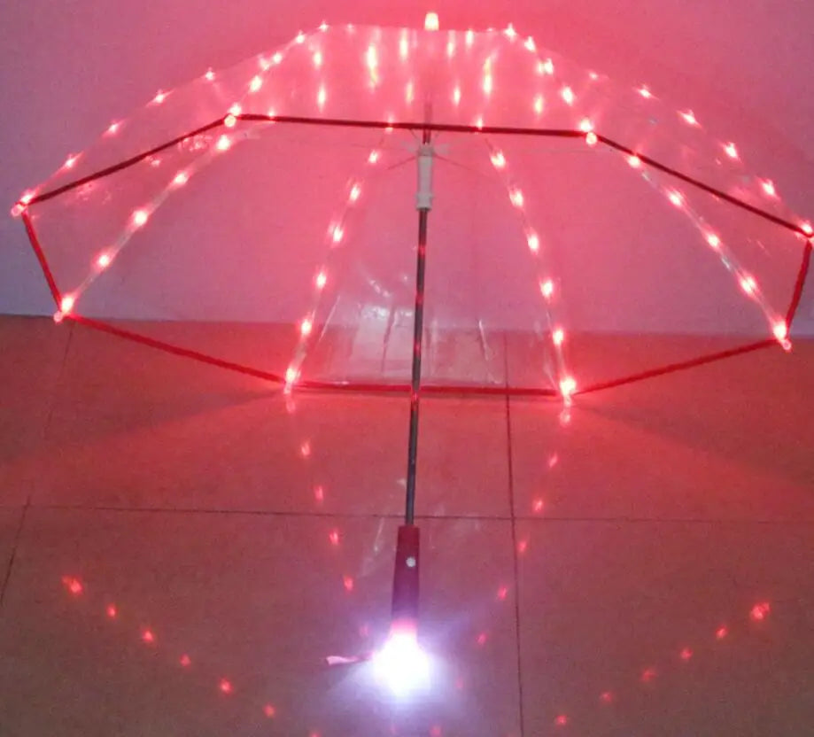 19inch Adults Star Flashing Light Led Flying clear Led Umbrella
