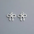 S925 Silver Hollow Bow Charms for DIY Jewelry Necklace Pendants