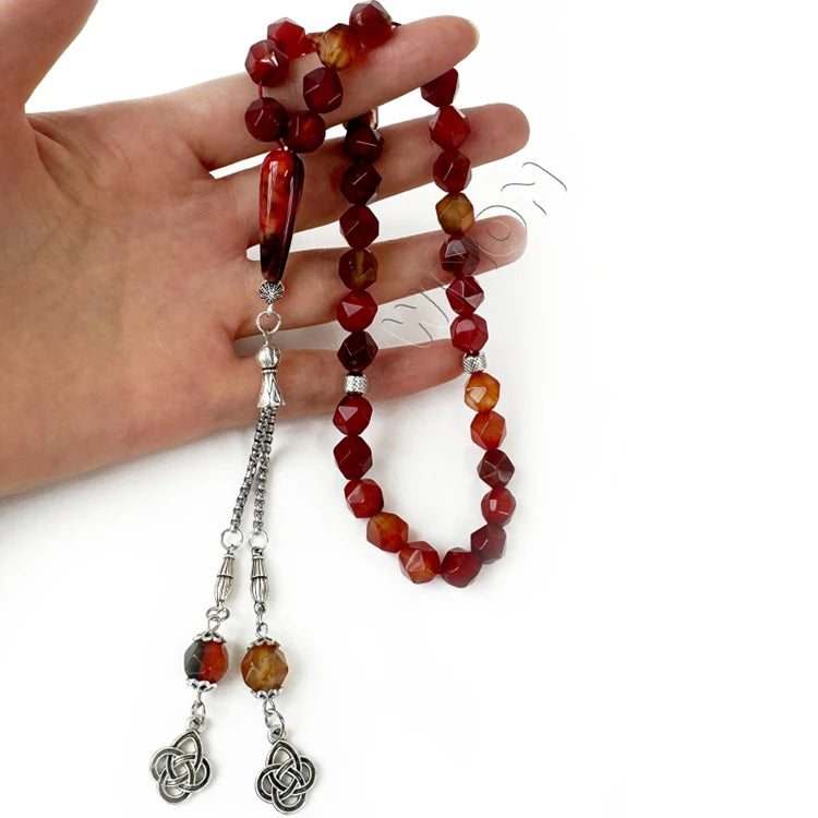 Wholesale High Quality  Islamic Prayer Beads Tasbih Muslim Prayer Beads Rosary  Agate Beaded Ramadan Gift