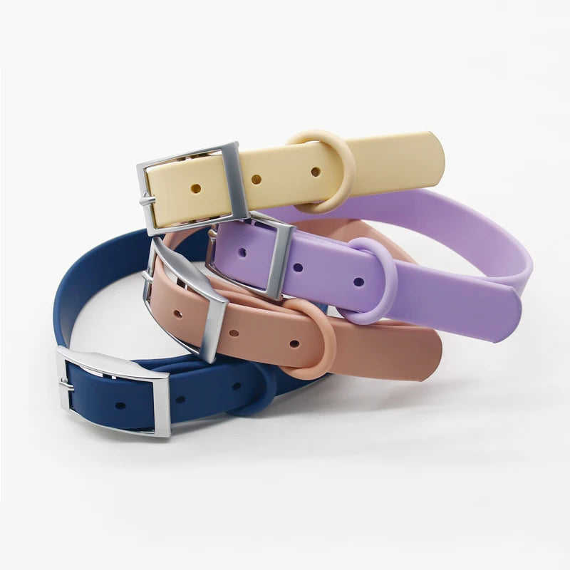 Dog Collar Set Waterproof PVC Coated Nylon Webbing Hot Sale Customizable XL Personalized Logo and 11 Color Options Available