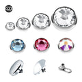 3/4/5mm Dermal Anchor Top Implant Grade Titanium Crystal Surface Piercing Skin Diver 3 Hole Micro Dermal Anchor Piercing Jewelry